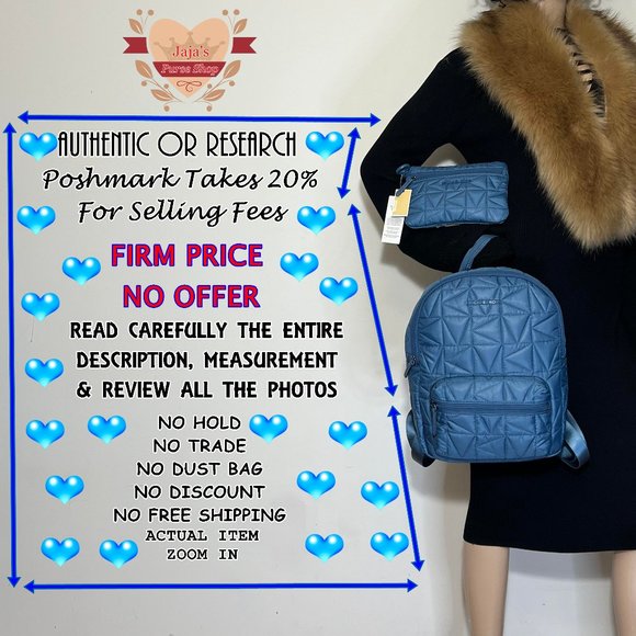 💙Michael Kors Quilted Fabric-Nylon Backpack & Pouch💙 - Picture 17 of 17